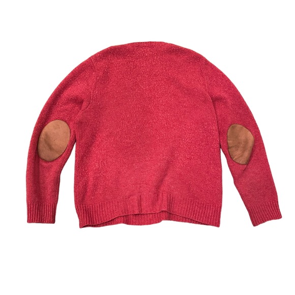 Ralph Lauren Rugby Shetland Wool Suede Elbow Patch Sweater Men's L - Picture 2 of 6